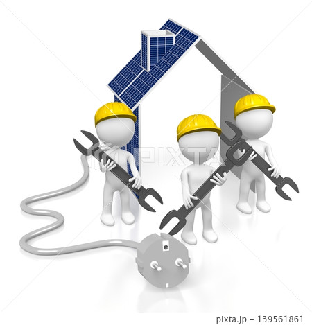Solar panels assembly - 3D illustration Solar panels assembly - 3D illustration 139561861