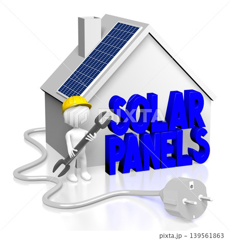 Solar panels assembly - 3D illustration Solar panels assembly - 3D illustration 139561863