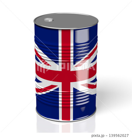 Oil barrel with flag of United Kingdom Oil barrel with flag of United Kingdom 139562027