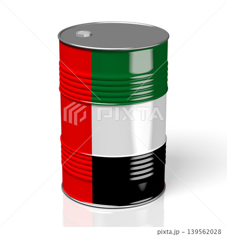 Oil barrel with flag of United Arab Emirates 139562028