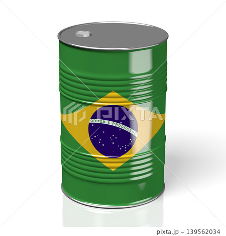 Oil barrel with flag of Brazil Oil barrel with flag of Brazil 139562034