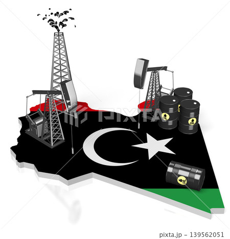 Oil extraction wells in Libya 139562051