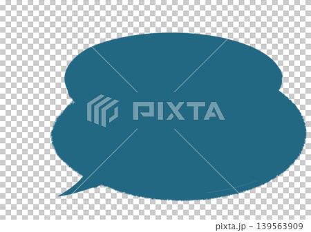 Simple speech bubble, cloud shape, dark blue speech bubble Simple speech bubble, cloud shape, dark blue speech bubble 139563909