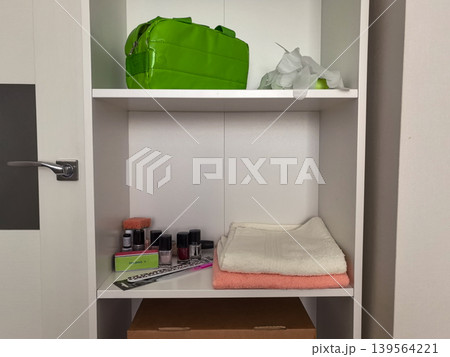 Beauty and Nail Care Organization on Shelf Beauty and Nail Care Organization on Shelf 139564221