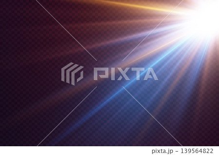 Bright light rays shining, featuring a blend of warm and cool tones Bright light rays shining, featuring a blend of warm and cool tones 139564822