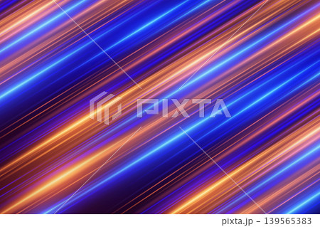 Glowing blue orange diagonal lines forming a dynamic abstract speed background Glowing blue orange diagonal lines forming a dynamic abstract speed background 139565383