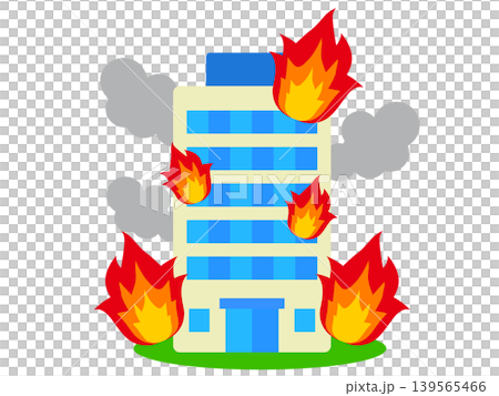 建築物著火的插圖 建築物著火的插圖 139565466
