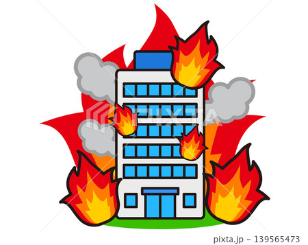 火事になったビルのイラスト素材3 火事になったビルのイラスト素材3 139565473