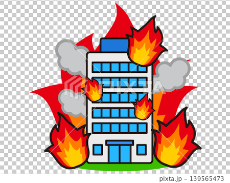 火事になったビルのイラスト素材3 火事になったビルのイラスト素材3 139565473