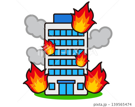 火事になったビルのイラスト素材4 火事になったビルのイラスト素材4 139565474