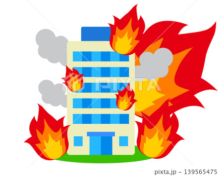 火事になったビルのイラスト素材5 火事になったビルのイラスト素材5 139565475