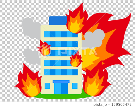 火事になったビルのイラスト素材5 火事になったビルのイラスト素材5 139565475