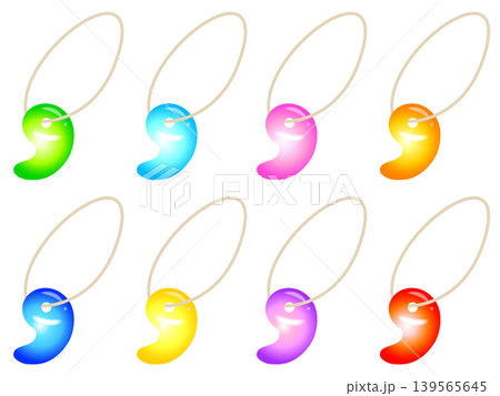 勾玉のペンダントのイラスト素材セット3 139565645