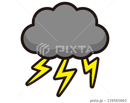 雨雲と落雷のイラスト素材 139565663