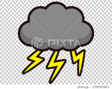 雨雲と落雷のイラスト素材 139565663
