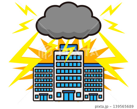雷が落ちたビルのイラスト素材 雷が落ちたビルのイラスト素材 139565689
