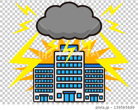 雷が落ちたビルのイラスト素材 雷が落ちたビルのイラスト素材 139565689