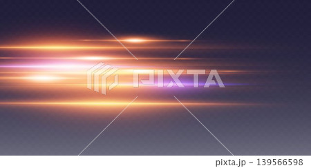 Horizontal futuristic light streaks creating dynamic motion and energy effect Horizontal futuristic light streaks creating dynamic motion and energy effect 139566598