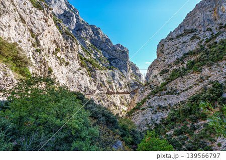The amazing Gorges de Galamus, Galamus Gorge, Aude, Eastern Pyrenees - Languedoc Roussillon, France. The amazing Gorges de Galamus, Galamus Gorge, Aude, Eastern Pyrenees - Languedoc Roussillon, France. 139566797