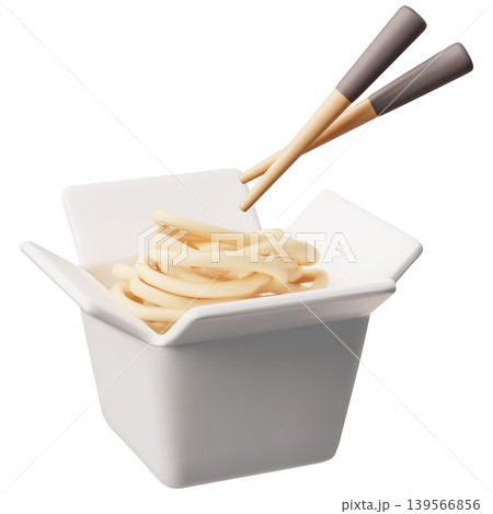 Chinese noodles in takeaway paper box with chopsticks, 3D cartoon vector Asian wok pasta cuisine menu oriental fast food Chinese noodles in takeaway paper box with chopsticks, 3D cartoon vector Asian wok pasta cuisine menu oriental fast food 139566856