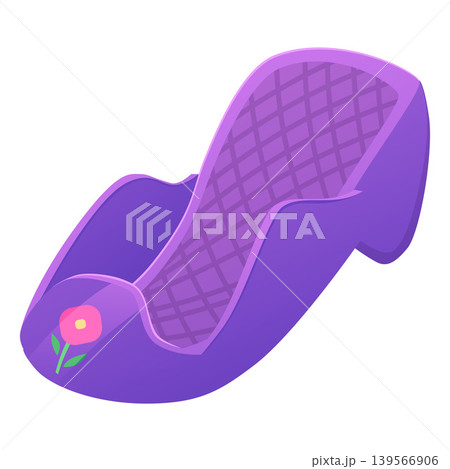 Purple plastic baby bath seat. Accessory for safe baby bathing. 139566906