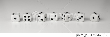 White game dice with black dots 139567507