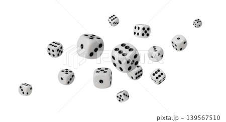 White game dice with black dots 139567510