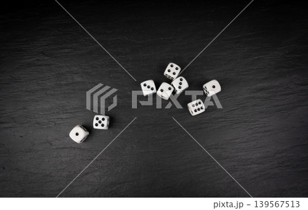 White game dice with black dots 139567513