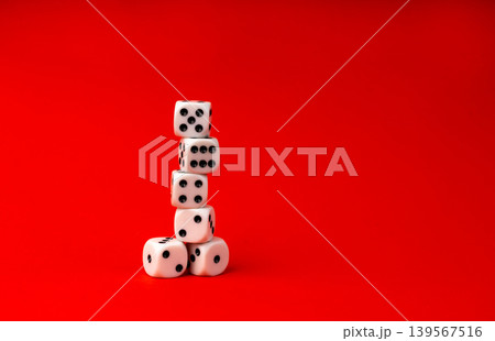 White game dice with black dots White game dice with black dots 139567516