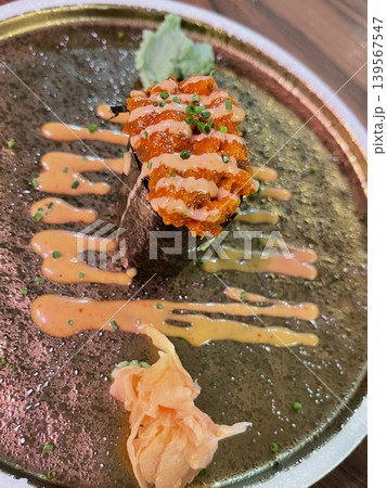 Assorted Sushi Platter Japanese Cuisine Close Up Assorted Sushi Platter Japanese Cuisine Close Up 139567547