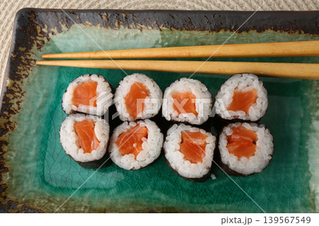 Assorted Sushi Platter Japanese Cuisine Close Up Assorted Sushi Platter Japanese Cuisine Close Up 139567549
