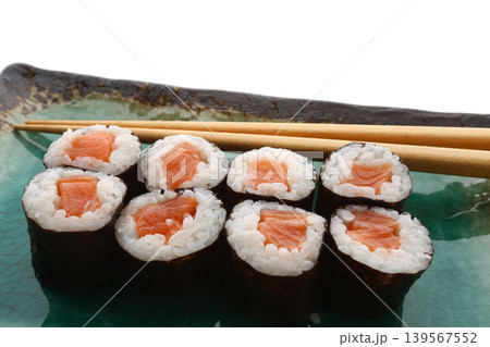 Assorted Sushi Platter Japanese Cuisine Close Up 139567552
