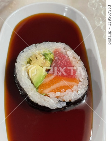 Assorted Sushi Platter Japanese Cuisine Close Up Assorted Sushi Platter Japanese Cuisine Close Up 139567553