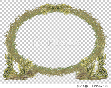 Watercolor wheat and hay frame in a soft oval shape with empty center. Natural botanical style and muted tones make it ideal for text placement, invitations, packaging, branding, and organic product d Watercolor wheat and hay frame in a soft oval shape with empty center. Natural botanical style and muted tones make it ideal for text placement, invitations, packaging, branding, and organic product d 139567670