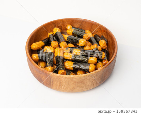Senbei isolated, kaki no tane rice crackers, japanese crispy snack, sembei, okaki with wasabi, nori Senbei isolated, kaki no tane rice crackers, japanese crispy snack, sembei, okaki with wasabi, nori 139567843