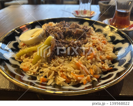 Pilau or Beef Pilaf Close Up, Traditional Asian Dish Plov 139568022