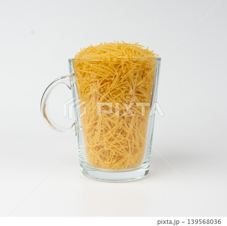 Raw vermicelli, gold soup pasta, small scattered homemade noodles, thin macaroni 139568036