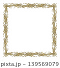 Watercolor rustic square frame of hay, forming wreath. Natural organic texture with a soft vintage feel, ideal for Easter designs, branding, invitations, packaging, and seasonal stationery 139569079