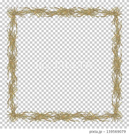 Watercolor rustic square frame of hay, forming wreath. Natural organic texture with a soft vintage feel, ideal for Easter designs, branding, invitations, packaging, and seasonal stationery Watercolor rustic square frame of hay, forming wreath. Natural organic texture with a soft vintage feel, ideal for Easter designs, branding, invitations, packaging, and seasonal stationery 139569079