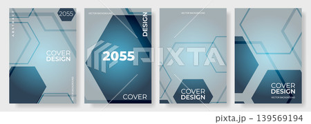 Blue abstract hexagonal line poster background. Cover design template vector set. Medical brochure in A4 size flyer design. Blue abstract hexagonal line poster background. Cover design template vector set. Medical brochure in A4 size flyer design. 139569194