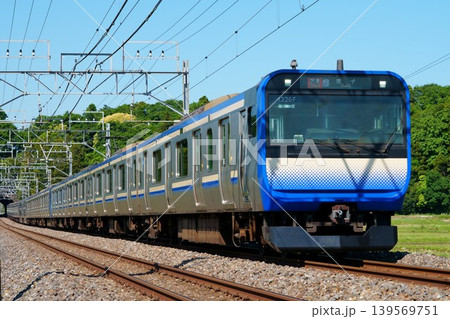 初夏のモノサクを走るE235系 139569751