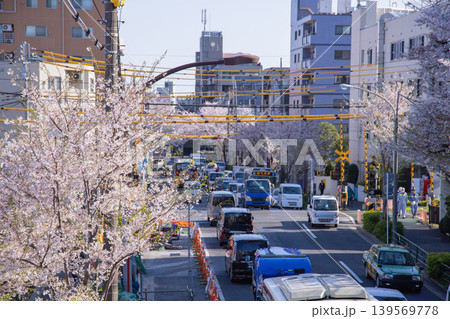 桜が満開の西武新宿線沿いの交通【春イメージ】 139569778