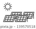 太陽光発電設備、メガソーラーのモノクロアイコン 太陽光発電設備、メガソーラーのモノクロアイコン 139570518