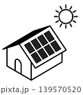 立体的に描かれた太陽光パネル搭載住宅 アイソメトリックスタイルのモノクロアイコン 立体的に描かれた太陽光パネル搭載住宅 アイソメトリックスタイルのモノクロアイコン 139570520