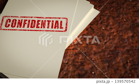 Confidential Papers On Desk For Privacy 3d render. Confidential Papers On Desk For Privacy 3d render. 139570542