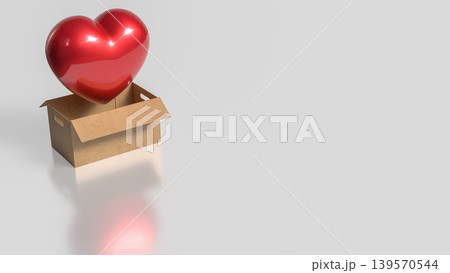Heartfelt Surprise Gift Box 3d render. 139570544