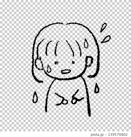 更年期障害の突然の発汗に困る女性の手描きイラスト 更年期障害の突然の発汗に困る女性の手描きイラスト 139570802