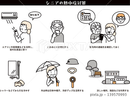 シニアの熱中症対策 シニアの熱中症対策 139570993