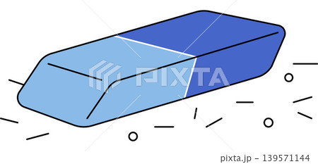 Blue rubber eraser with shavings and crumbs vector illustration. School supplies, office equipment, mistake correction, editing tools, education, cleaning. Stationery item with rubber debris Blue rubber eraser with shavings and crumbs vector illustration. School supplies, office equipment, mistake correction, editing tools, education, cleaning. Stationery item with rubber debris 139571144