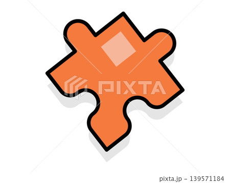 Single orange jigsaw puzzle piece vector illustration. Problem solving, business strategy, teamwork, autism awareness, logical thinking, creative solution. Isolated interlocking game part Single orange jigsaw puzzle piece vector illustration. Problem solving, business strategy, teamwork, autism awareness, logical thinking, creative solution. Isolated interlocking game part 139571184